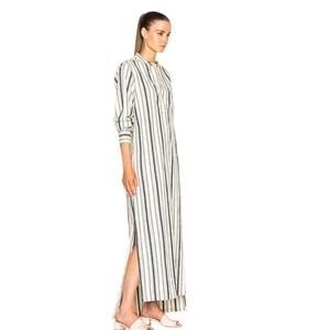 Nili Lotan Tangier Linen Stripe Maxi Dress Sz S Coastal Minimalist Resort Boho